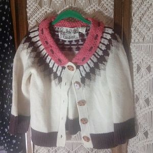 Anthropologie pink collar cardigan Sm
